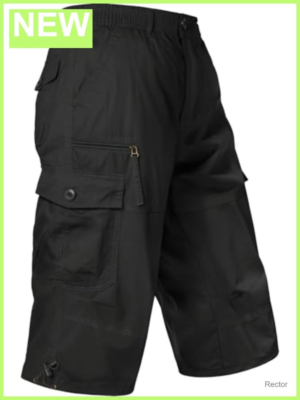 Men's Cargo Shorts Long Capri Cotton Casual Below Knee 7 Pockets Summer
